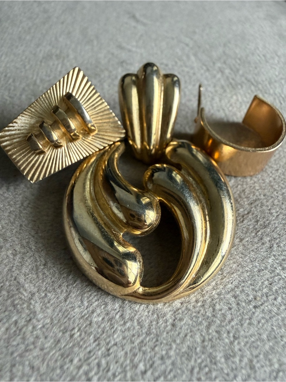 Gold Tone Statement  mix Earrings